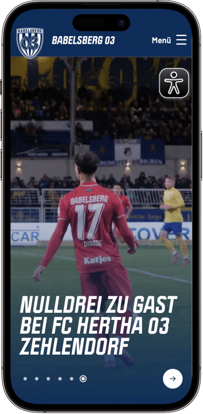 Mobile Website des SV Babelsberg 03