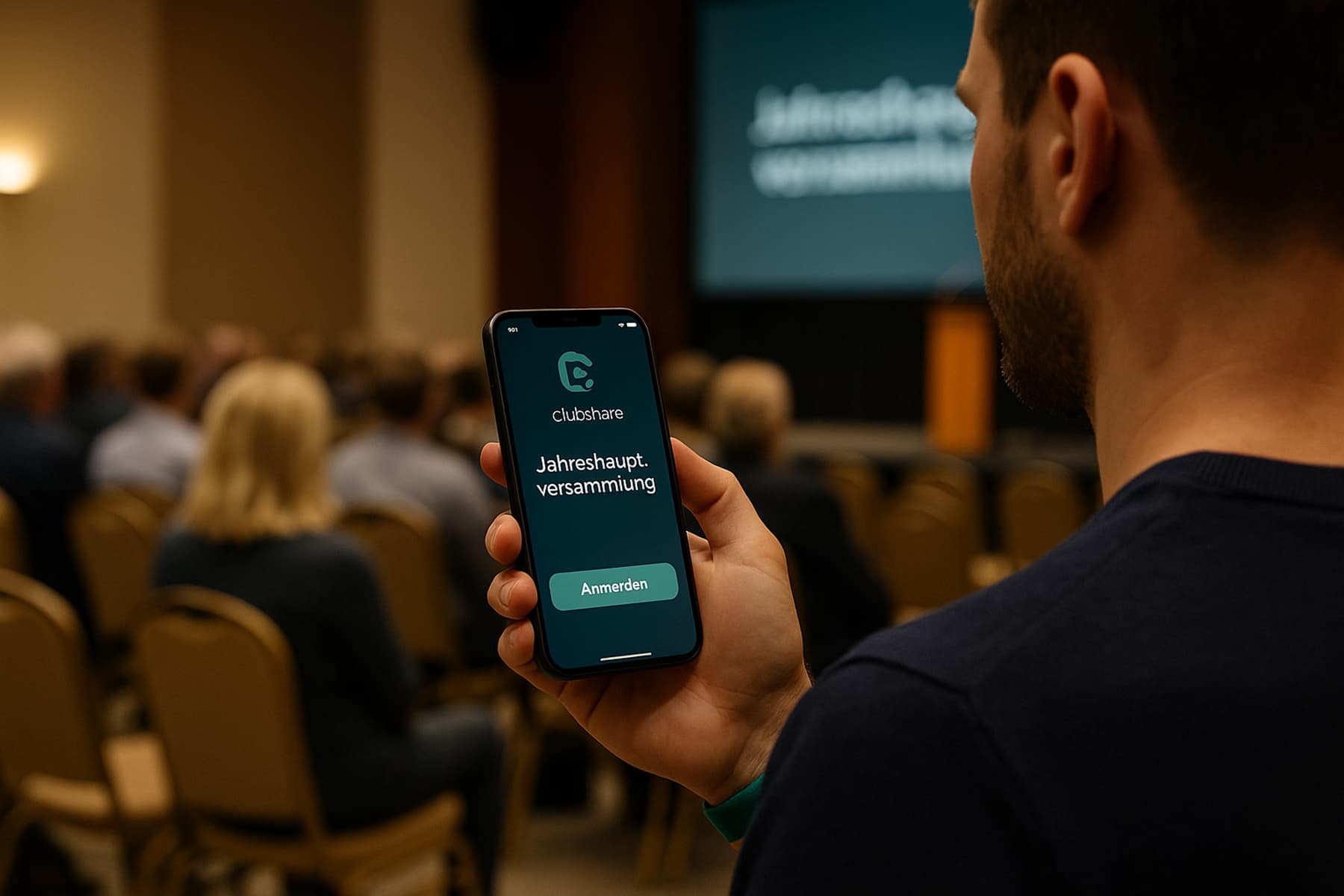 Einladung zur Jahreshauptversammlung in der ClubShare-App auf dem Smartphone