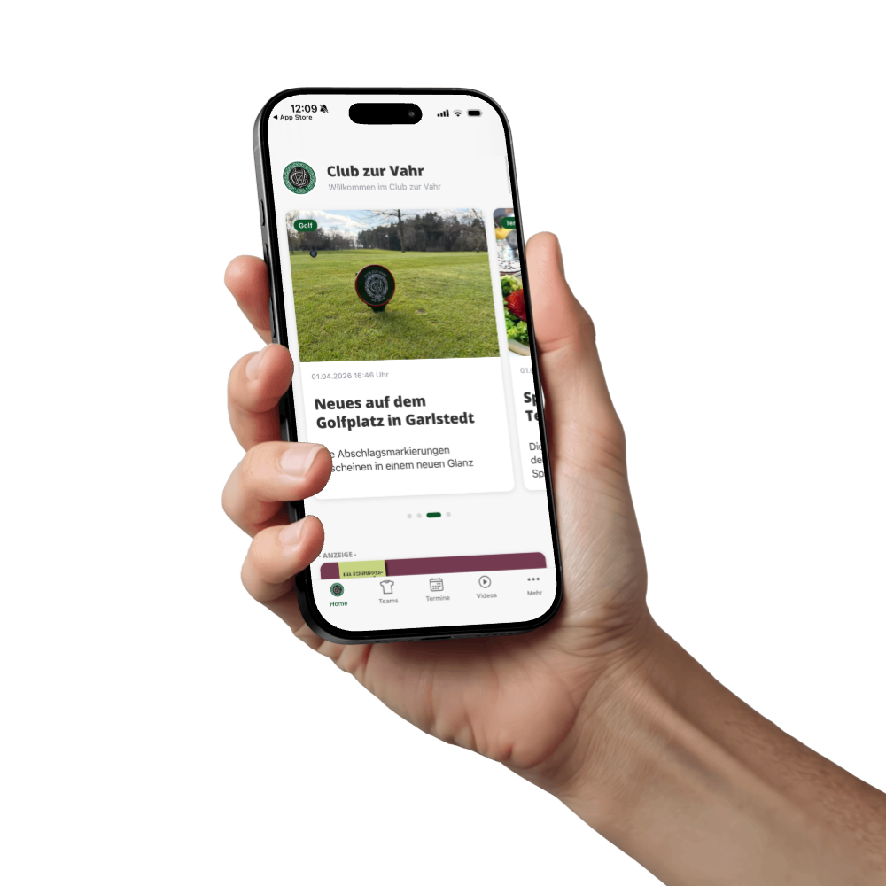 Sportverein-Mitglied nutzt die ClubShare App unterwegs – alle Vereinsinformationen auf dem Smartphone